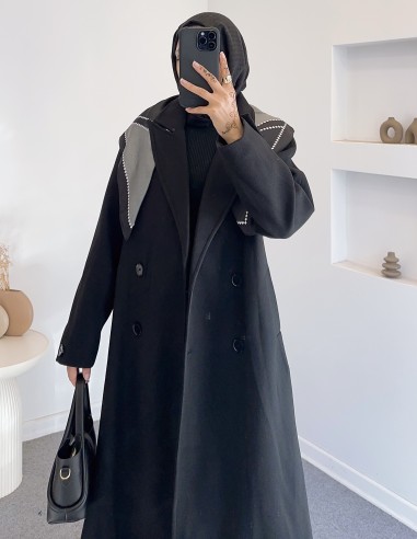 1940 tam boy kaşe kaban - Siyah