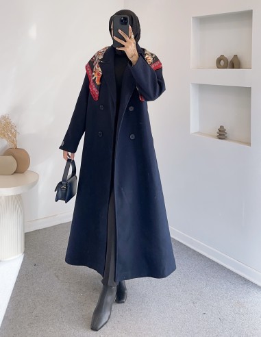 1940 tam boy kaşe kaban - Lacivert