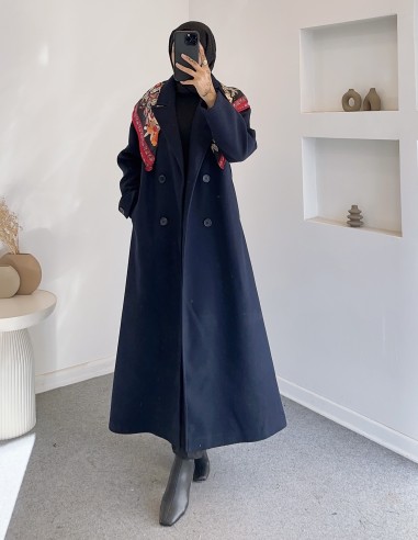 1940 tam boy kaşe kaban - Lacivert