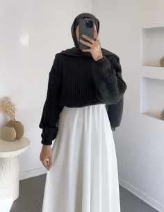 E199 düz renk pofuduk kazak-