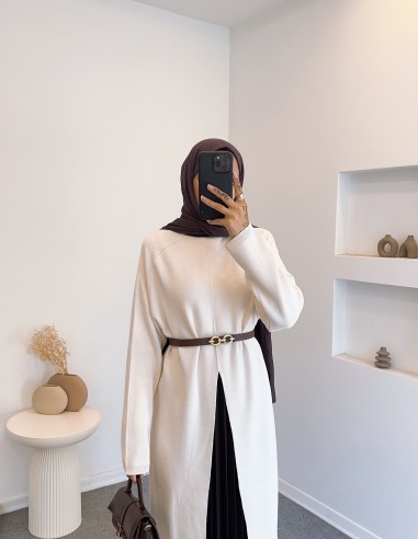 14419 yırtmac detay elbise - Taş