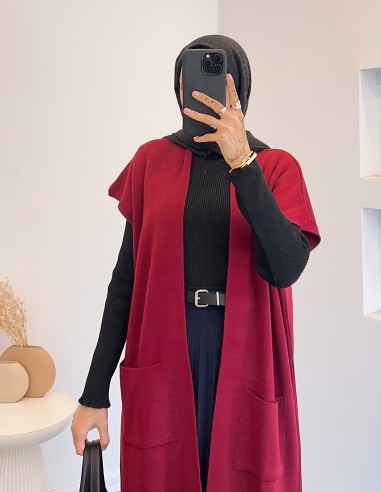 2192 triko hırka -Bordo