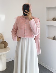 2624 bebe yaka tüllü hırka...