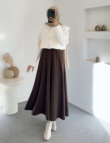 2624 bebe yaka tüllü hırka - Beyaz