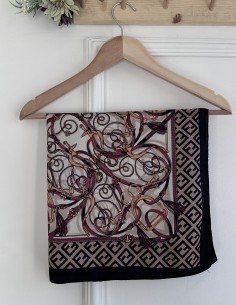 025 desenli fular - bordo sarı