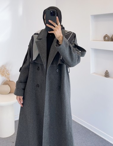 2336 kaşe kaban - gri