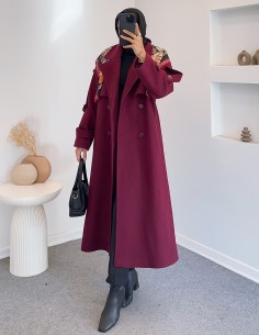2336 kaşe kaban - bordo