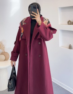 2336 kaşe kaban - bordo 2