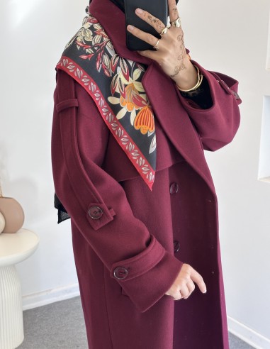 2336 kaşe kaban - bordo