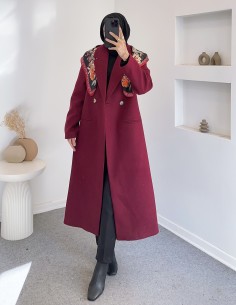 2902 kaşe kaban - bordo