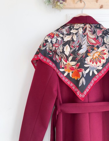 2902 kaşe kaban - bordo