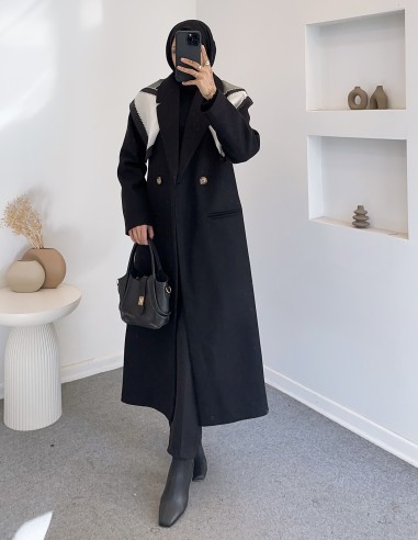 2902 kaşe kaban - Siyah