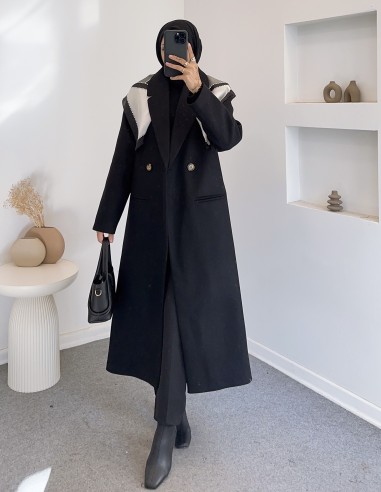 2902 kaşe kaban - Siyah