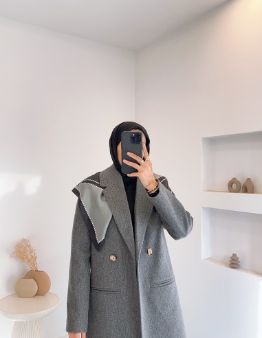 2902 kaşe kaban -gri