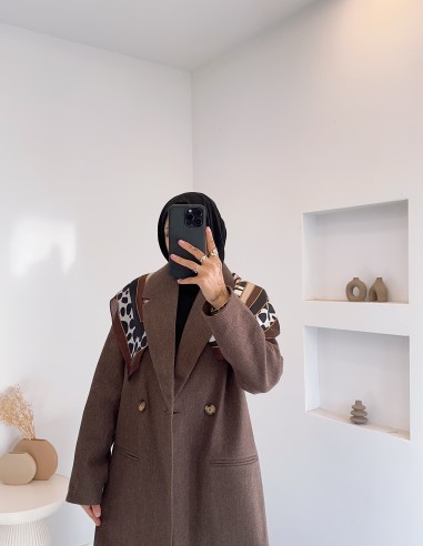 2902 kaşe kaban -kahverengi