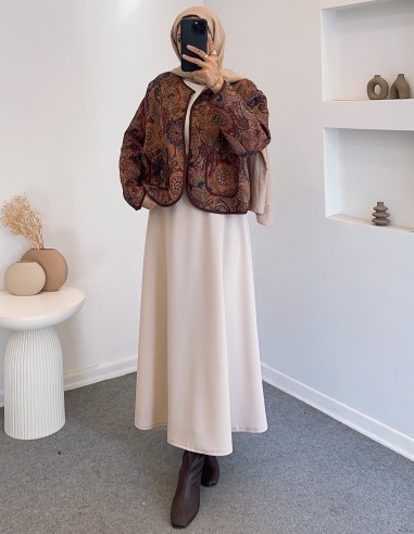 4015 kapitone ceket - taba