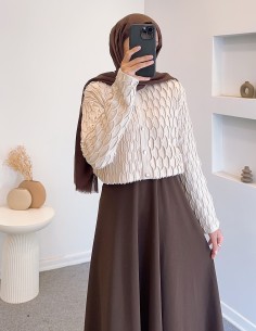 3060 etek üstü hırka - bej