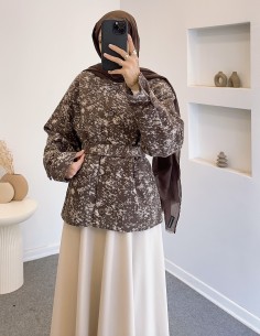 51188 kısa kaban - kahverengi