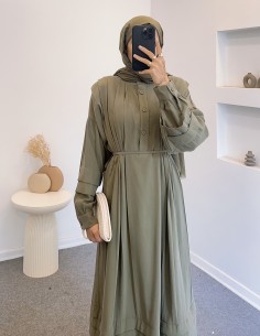 076 robalı elbise - yeşil 2