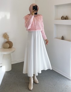 1616 Kloş etek - beyaz