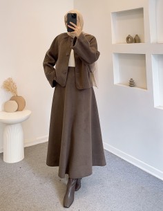 26080 kaşe takım - kahverengi