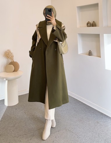 5508 kaşe kaban - yeşil