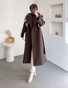 5508 kaşe kaban - Kahverengi