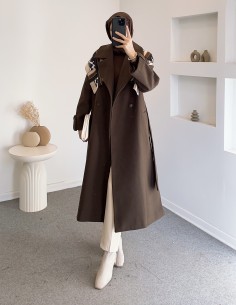 5508 kaşe kaban - Kahverengi 2