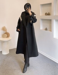 5508 kaşe kaban - Siyah