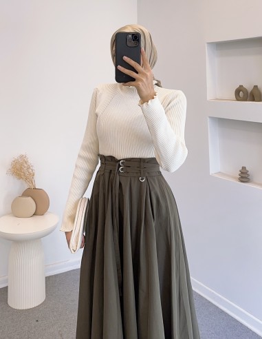 1030 kemerli etek - yeşil