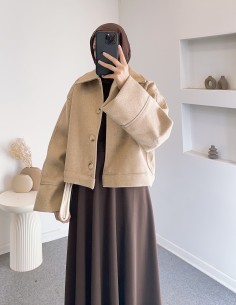 25086 Kısa kaban - Bej