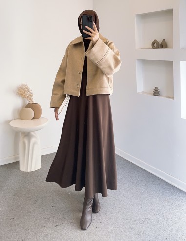 25086 Kısa kaban - Bej