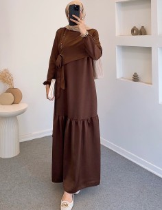 6118 kuş göz saten elbise -...