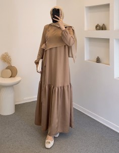 6118 kuş göz saten elbise -...