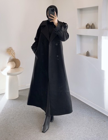 1968 uzun kaşe kaban -Siyah