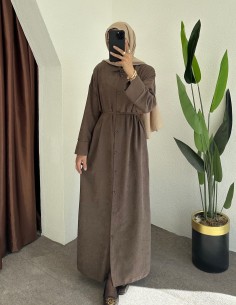 209 gömlek elbise - Kahverengi