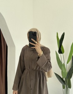 209 gömlek elbise - Kahverengi 2