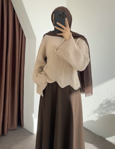 711 örme kazak - Bej