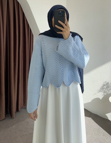 711 örme kazak - Mavi