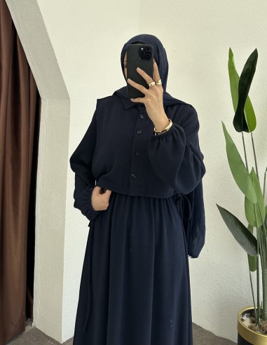 61473 örme elbise - Lacivert