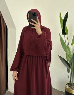 61473 örme elbise - Bordo 2