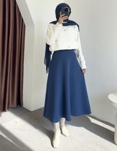 9293 taşlı kazak - Beyaz 2