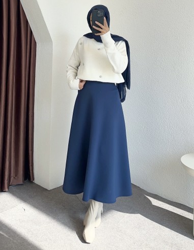 9293 taşlı kazak - Beyaz