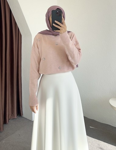 9293 taşlı kazak - pembe