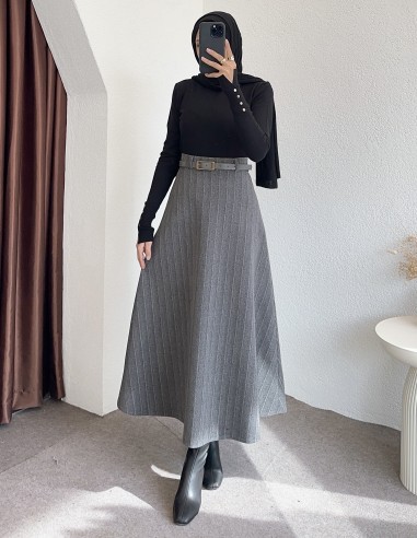 686 kaşe etek - gri