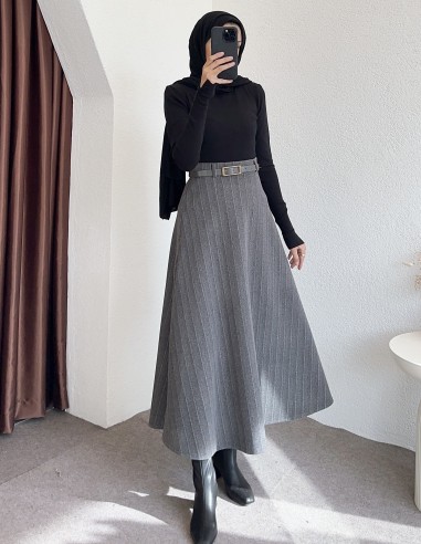 686 kaşe etek - gri