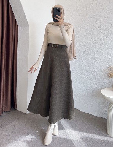 686 kaşe etek -koyu  haki