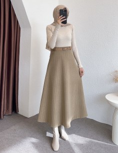 686 kaşe etek - Bej