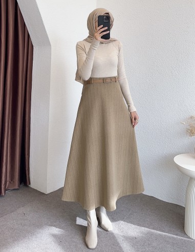 686 kaşe etek - Bej