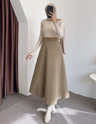 686 kaşe etek - Bej